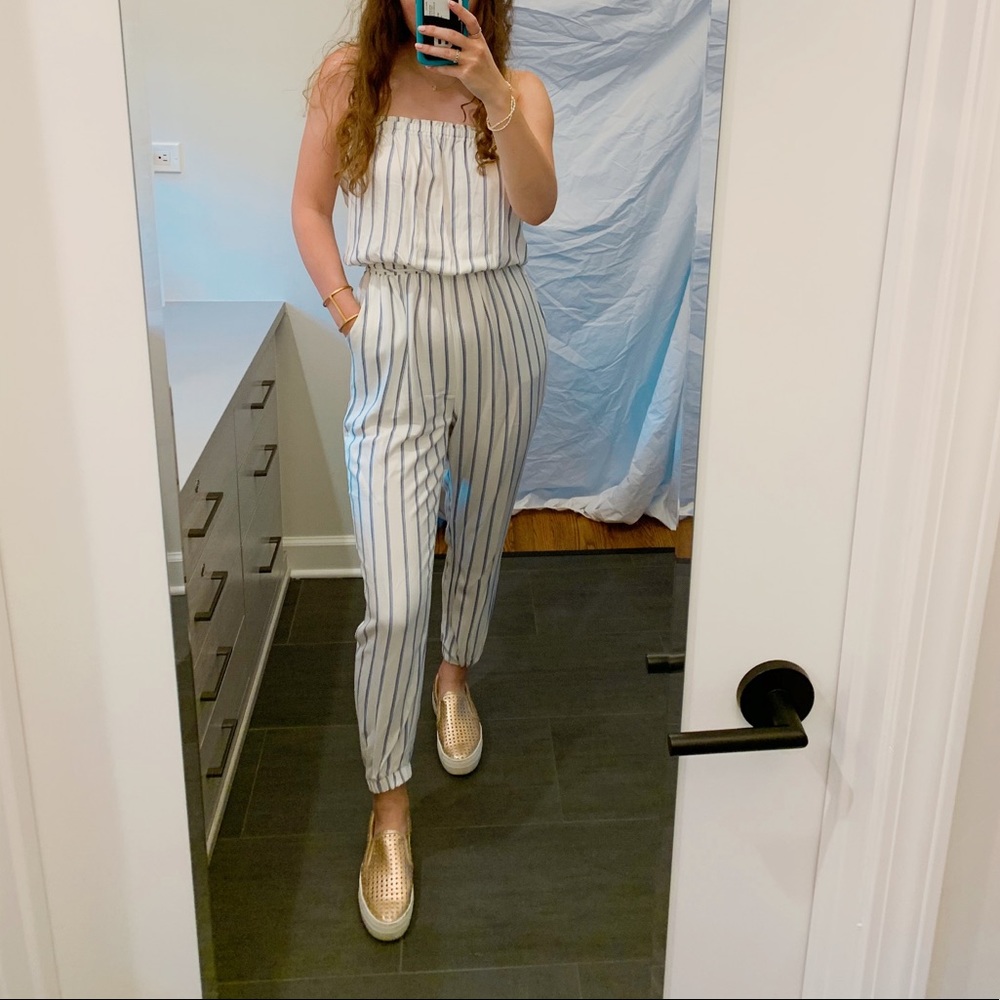 Strapless Stripe Jumpsuit